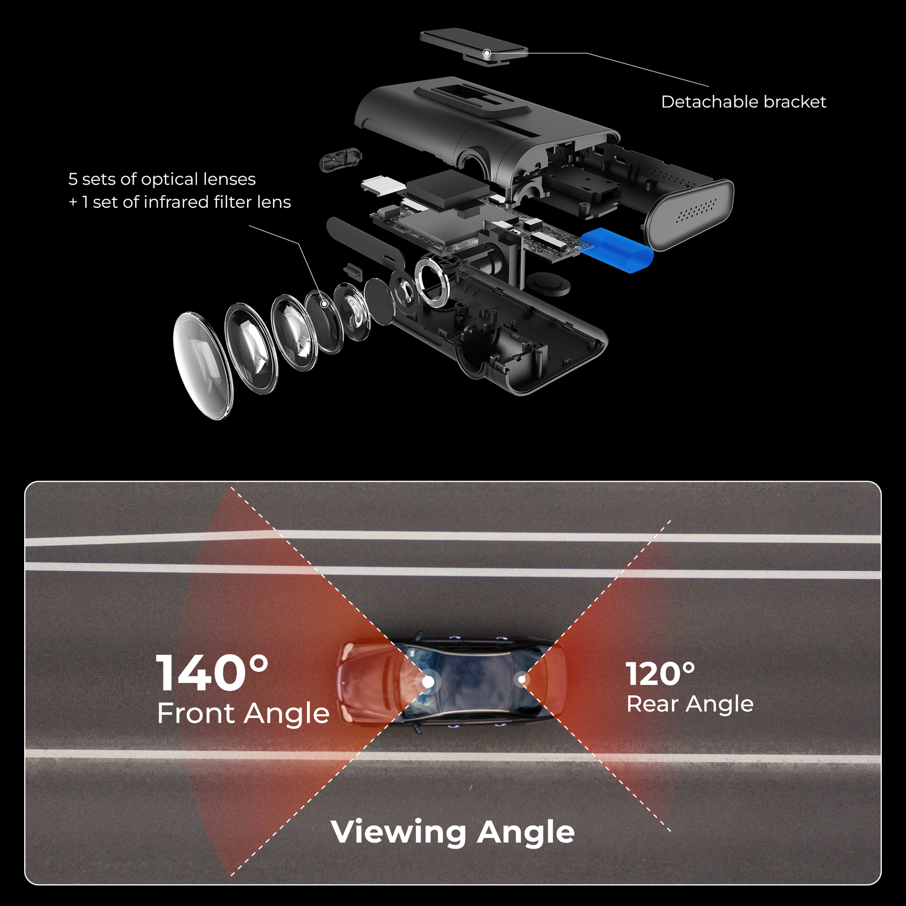 Refurbished - Road Angel Halo Pro Front and Rear Dash Cam - B Stock Used Approved