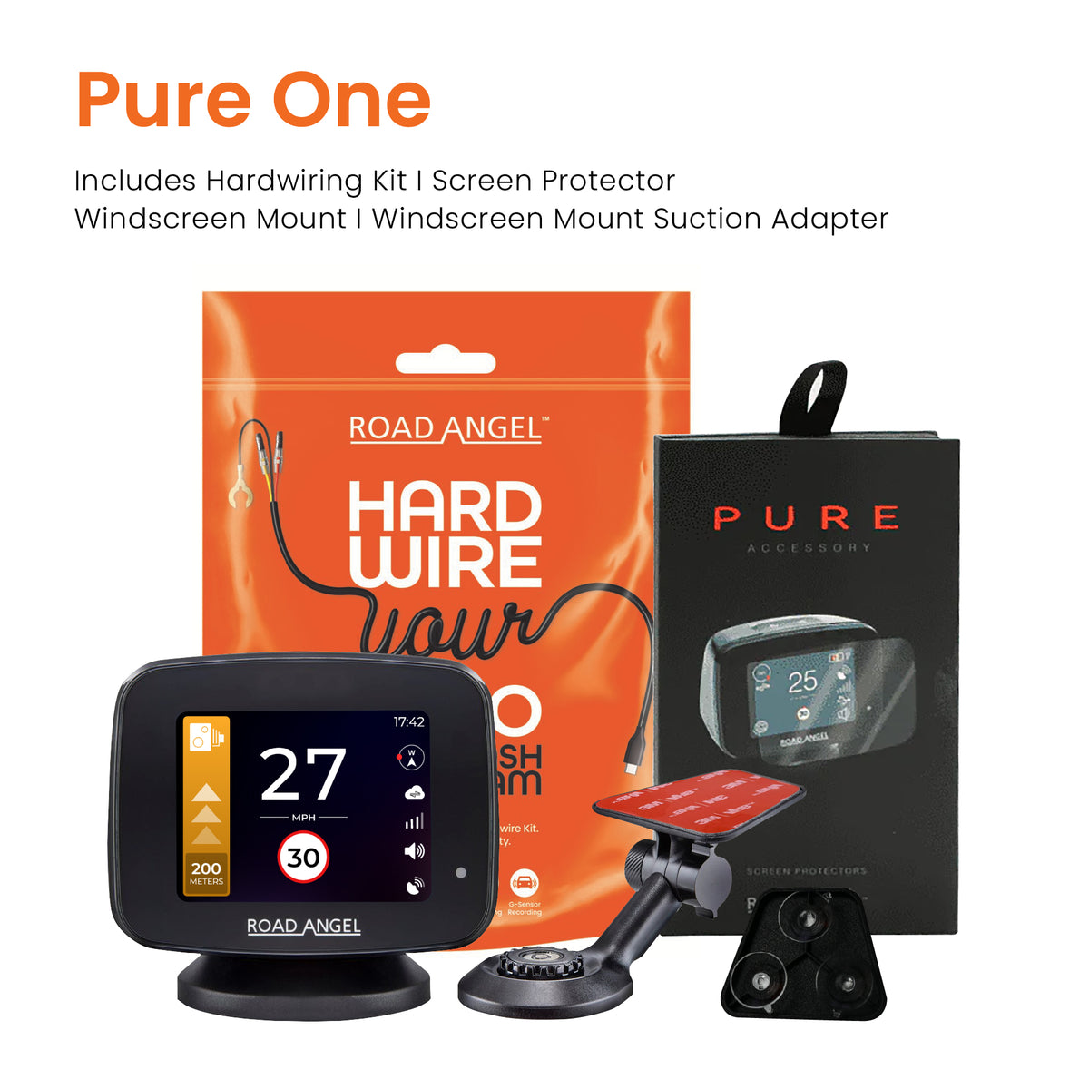 NEW - Road Angel Pure One Speed Camera Detector - 2024! Pro Protection Package!