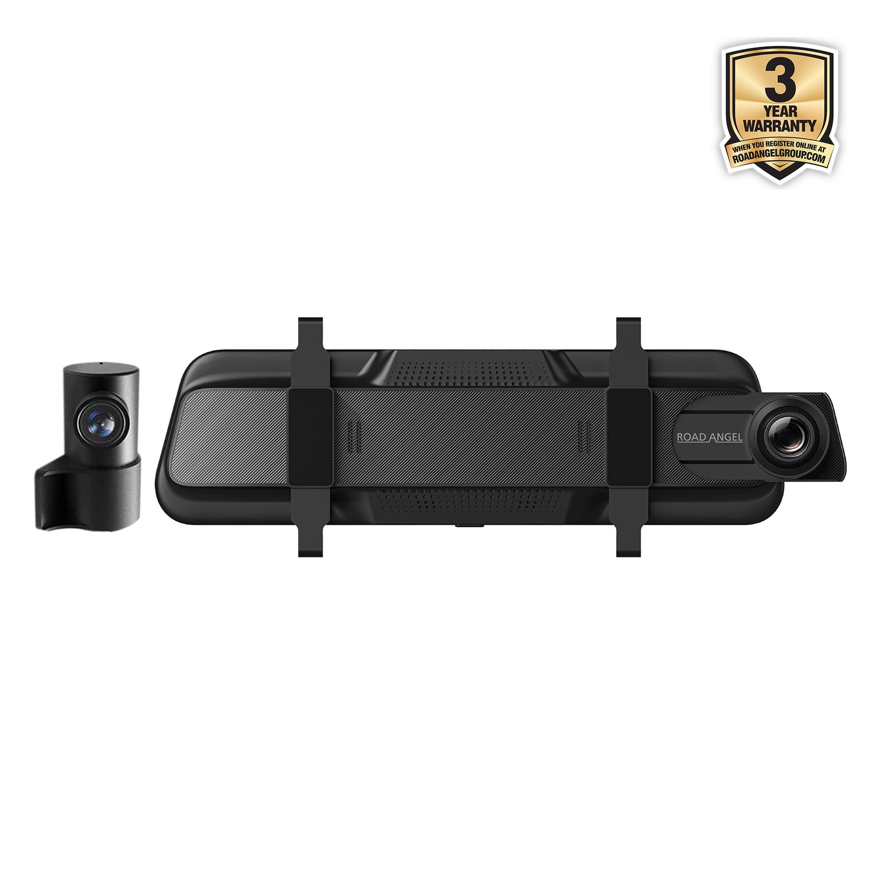 Halo Vision 3 4K – 2160p & 1080p Front & Rear Anti-Glare Mirror Dash Cam with integrated 10 inch LCD touchscreen