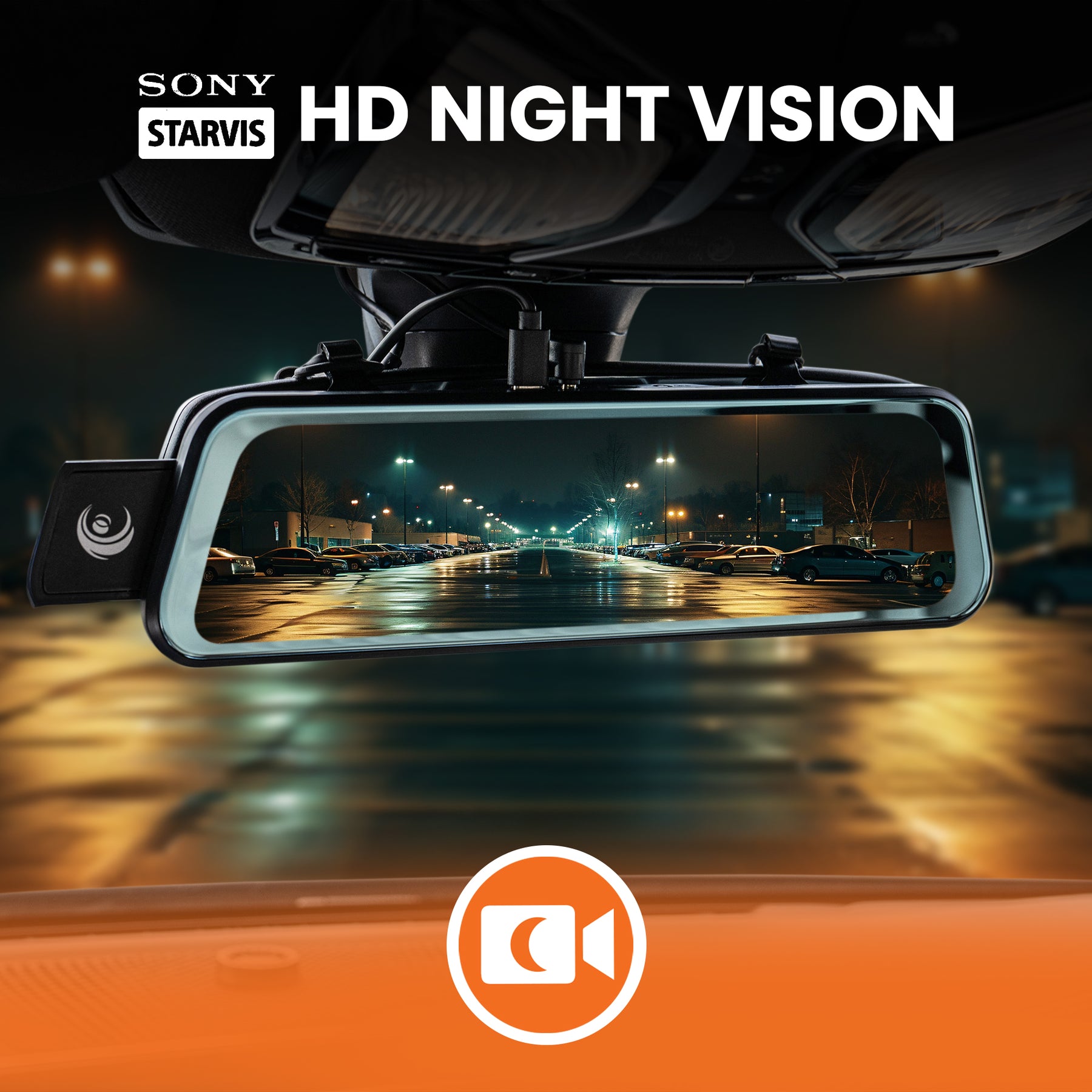 Halo Vision 3 4K – 2160p & 1080p Front & Rear Anti-Glare Mirror Dash Cam with integrated 10 inch LCD touchscreen