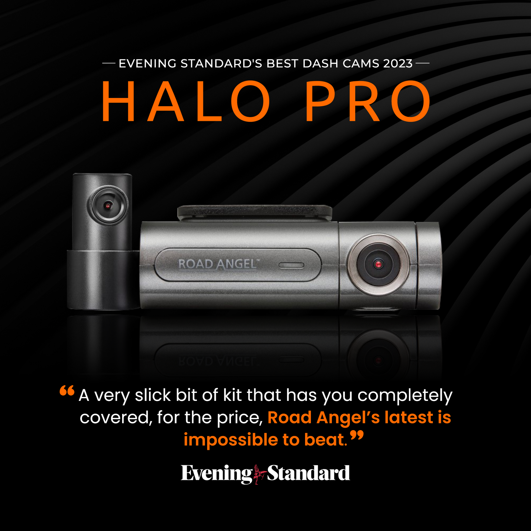 Road Angel Halo Pro Front and Rear Dash Cam with 64GB SD Card & Hardwiring Kit Bundle