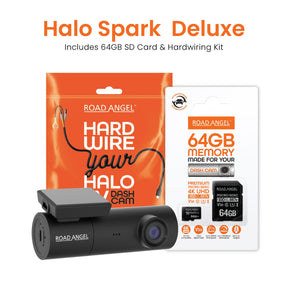 New - Halo Spark Full HD 1080p Single Dash Camera With Parking Mode & Winter Mode (USB-C) With 64GB SD Card & Hardwiring Kit Bundle
