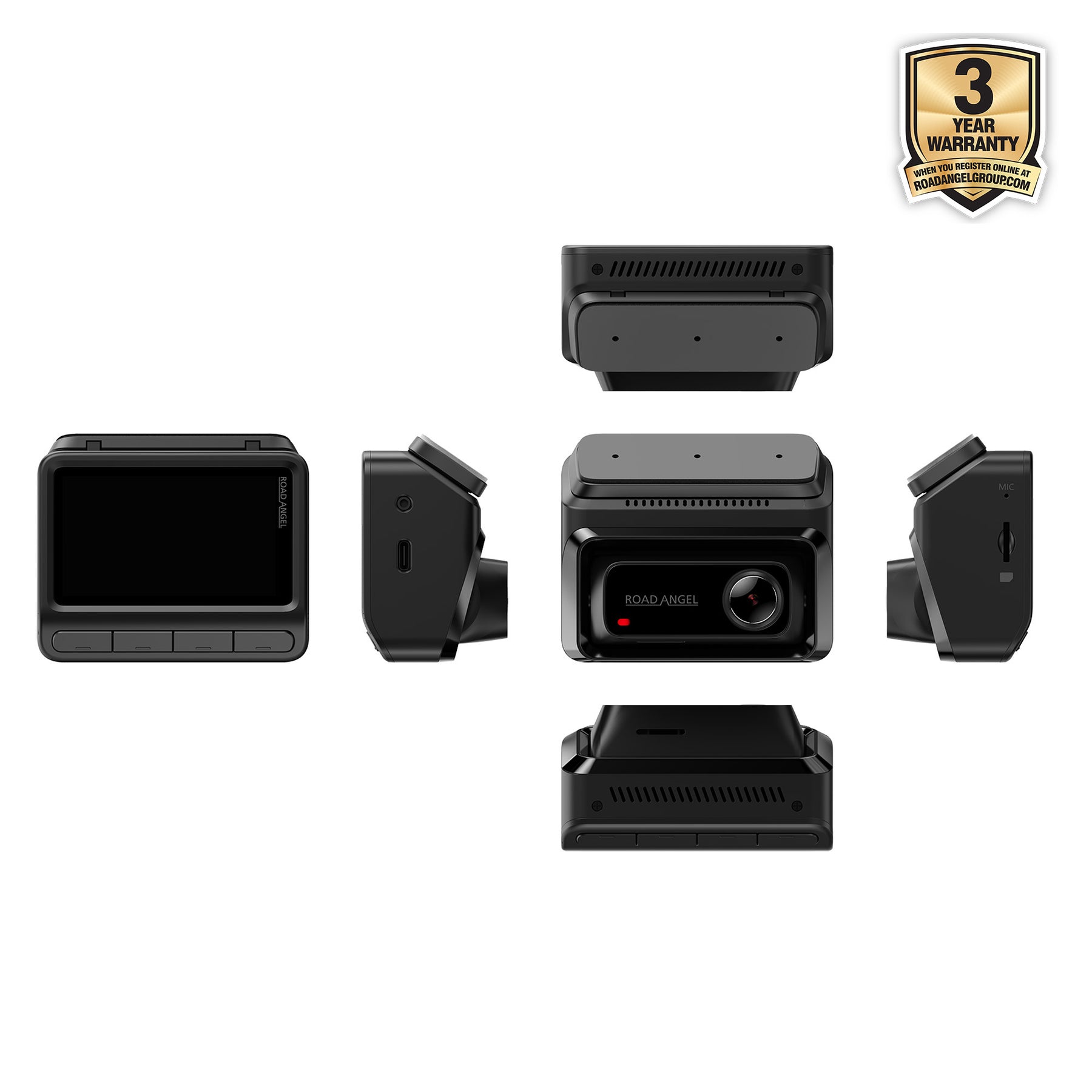 NEW - Road Angel Halo Elite 4K (2160p) & 1K (1080p) Dual Dash Cam With Sony Starvis 2 Enhanced Night Vision Video Technology!- With Free Hardwiring Kit!