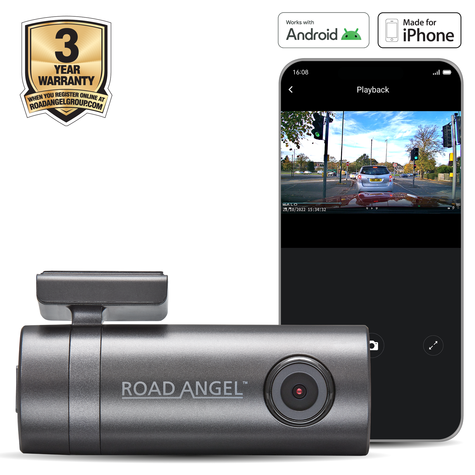 Road Angel Halo Go 1080p Full HD Compact Dash Cam- B-Stock