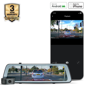 Road Angel Halo View Rear View Mirror and Dash Cam with 10" Touch Screen & Dual Parking Mode