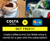 Free Costa Coffee & imo Car Wash